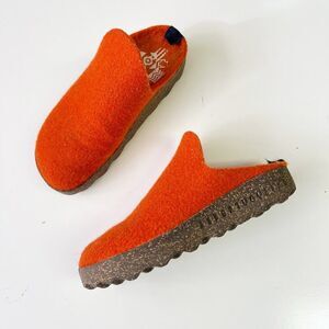 Asportuguesas Come Slip On Merino Wool Shoes Felt Artsy Clogs Orange Size 35 / 5